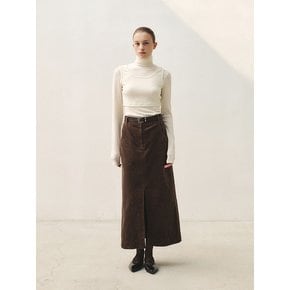 RTW CORDUROY FRONT SLIT SKIRT_2COLORS