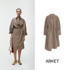 ARKET 아르켓 랩 셔츠 드레스 회갈색