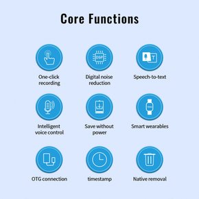 DSP OTG 보이스 레코더 위시 워치 레코더 360도 입체 녹음 노이즈 옵터