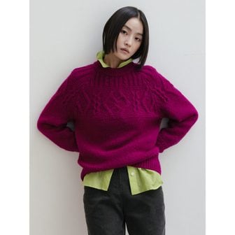 코텔로 Fisherman Cable Pullover  Magenta (WE3Y51T97W)