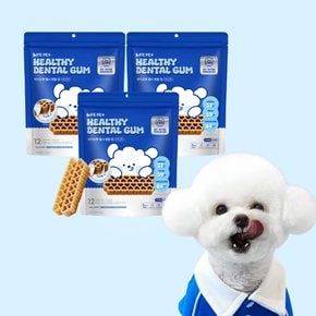 강아지 헬시 덴탈껌 개껌 치석제거껌 애견간식 유산균 하드타입 구강+치아, 120g 3박스