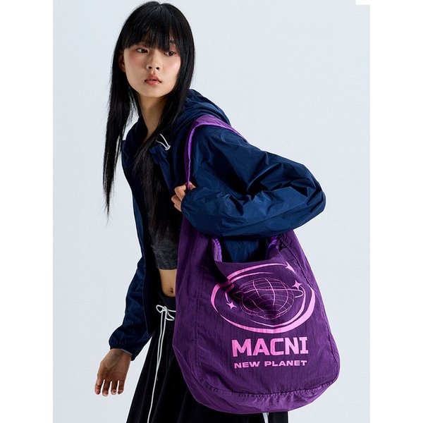 GRAPHIC PACKABLE SHOULDER BAG PURPLE