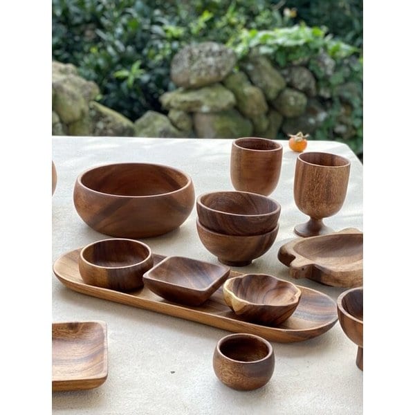 [NATI+] 나티플 아카시아 옻칠 우드 종지 4TYPE