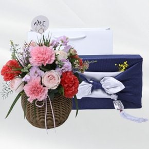 효도 카네이션+도라지정과 500 어버이날 스승의날 감사 존경 은혜 축하 생신 기념일 선물 꽃배달