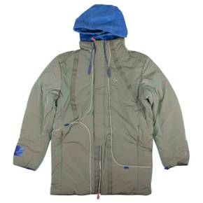 4708370 A-COLD-WALL* Mens Gray Iridescent Logo Hooded Puffer Coat