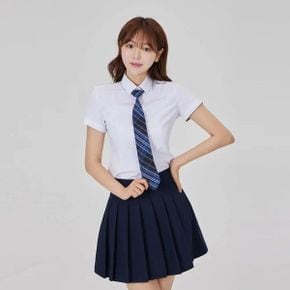 딥블루 어반 체크 넥타이 교복 학생복_P412276966