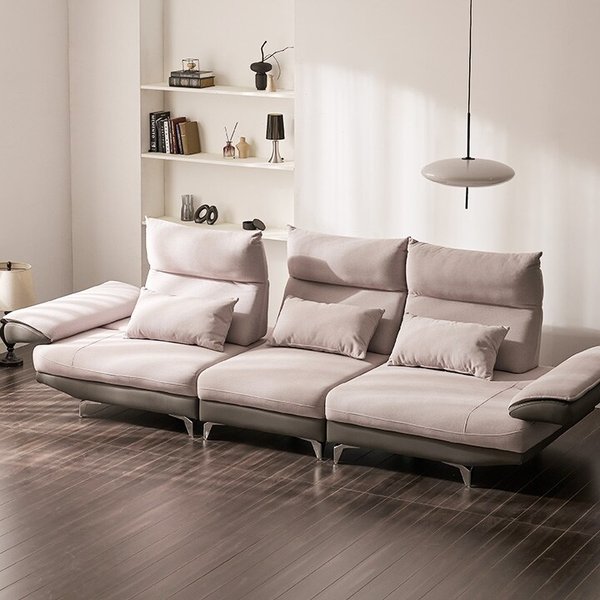 안목 나예 헤드 조절 스윙 투톤 아쿠아텍스 기능성 패브릭 가죽 4인용 소파 [착불]