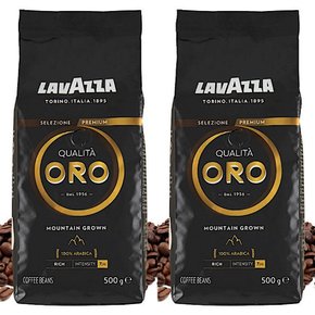 라바짜 퀄리타 오로 마운틴 그로운 커피빈 원두 홀빈 커피 Lavazza Mountain Grown 500g 2개