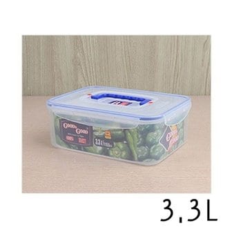  손잡이 밀폐용기 3.3L 핸디락 굿앤굿 김치통 반찬통 (W8599D4)