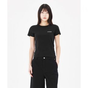 우먼즈 베이직 스몰 로고 반팔 티셔츠 - BLACK Z262WST700099 44692