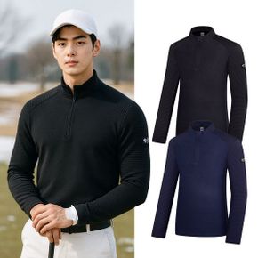 남성 엠보원단 보온 골프 긴팔 반집업 티셔츠 BSC457ST4M_P405211532