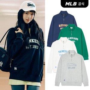 MLB [코리아공식][노정의착용]바시티 오버핏 반집업 맨투맨 (5COLOR)