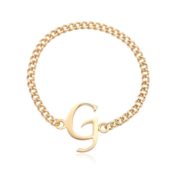 [비앤비골드] 14K 알파벳 G이니셜 레이어드 체인실반지 MPR38120