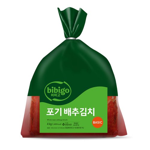 CJ 비비고 베이직 포기김치 4KG