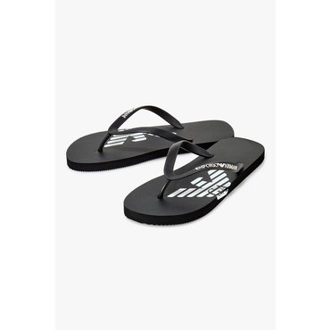EMPORIO ARMANI 남성 로고 프린트 비치 플립플랍(0815123001)