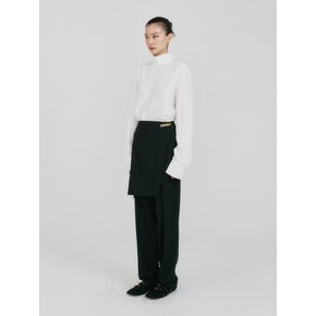 ZEDIA Scarf Layered Pants - Black