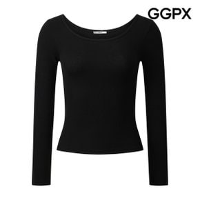 라운드넥 잔골지 긴팔 티셔츠 (GQ3TS041F)