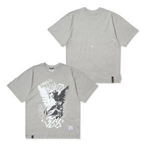 Angel Oversized Short Sleeves T-Shirts Gray