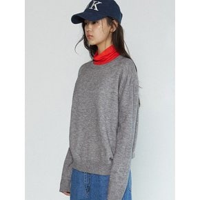 BASIC WOOL KNIT PULLOVER MELANGE GREY