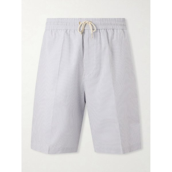 스트레이트 레그 스트라이프 코튼 드로우스트링 쇼츠 46376663163069554