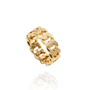 Special bold Curve Chain Ring Ir202 [Gold]