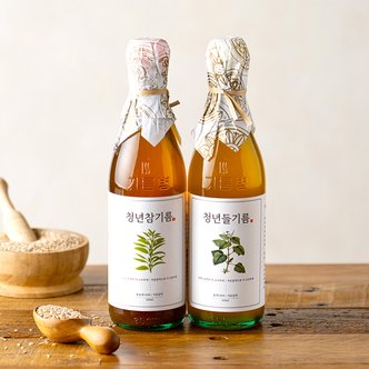  [당일생산] 저온압착 100%통참깨 청년참기름 350ml + 청년들기름 350ml