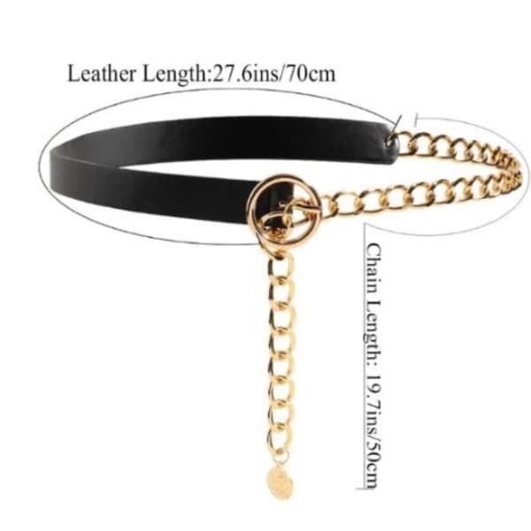 [옷자락] 여성용 오피스 벨트 허리체인 메탈 블랙포인트