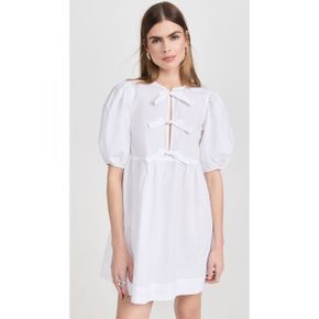 5096898 GANNI Cotton Poplin Tie String Mini Dress