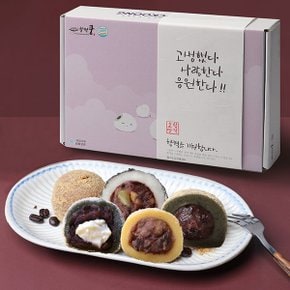 [합격소망]찹쌀떡 합격기원 선물세트 (호박밤,치즈팥,쑥인절미,흑임자견과) 60g x 12개 (720g)