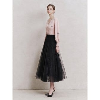 그레이스유 Etoile Banding Sha Skirt (Black)