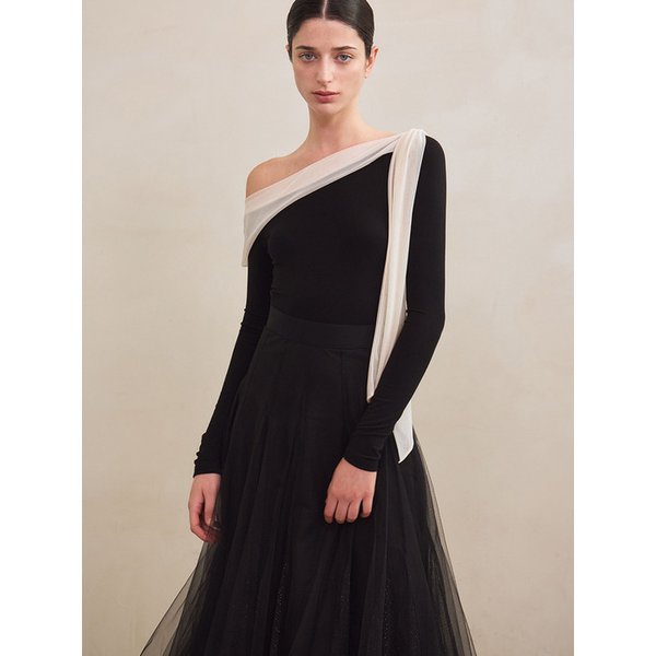 Etoile Banding Sha Skirt (Black)