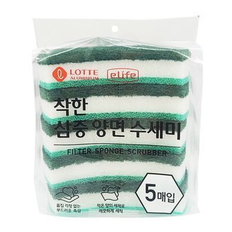 롯데이라이프 롯데 착한 삼중양면 수세미 5P