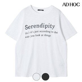 여성 세렌디피티 레터링 슬럽 반팔 티셔츠 HC6ST66_DJ