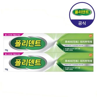 폴리덴트 의치 부착재 민트향 70g 2개