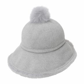 WOMEN BOBBLE BUCKET HAT(Melange grey)_NURCW24406GYM