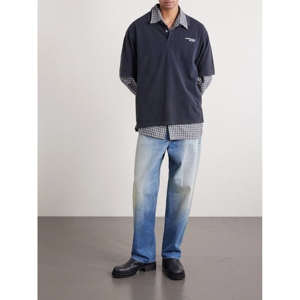 에그네스 로고 자수 코튼 피케 폴로 티셔츠 46376663162969834