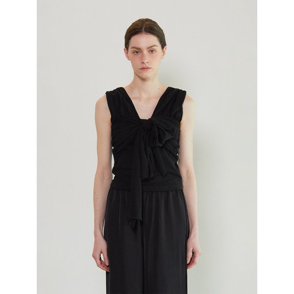 RIBBON KNOT TOP - BLACK