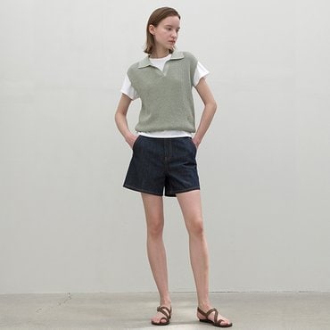 나인(Atelier Nain) (택가:69,000원)에센셜 로우 데님 숏 팬츠(PT-5557)