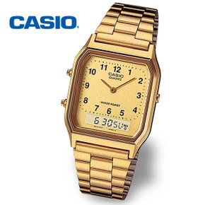 [정품] CASIO 카시오 AQ-230GA-9B 듀얼타임 레트로 공용 메탈시계