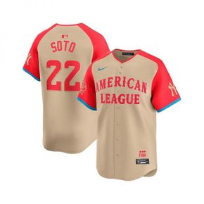 맨즈 Juan Soto 크림 아메리칸 League 2024 MLB All-Star 게임 리미티드 플레이어 저지 -