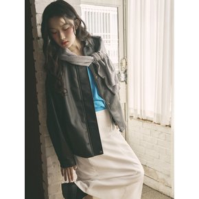 빈티지 블루종 오버핏  레더자켓