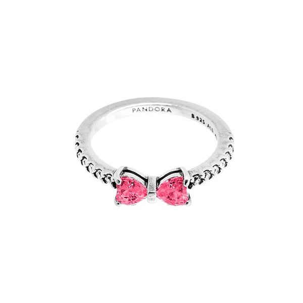 판도라 193510C01 스파클링 핑크 보우 반지