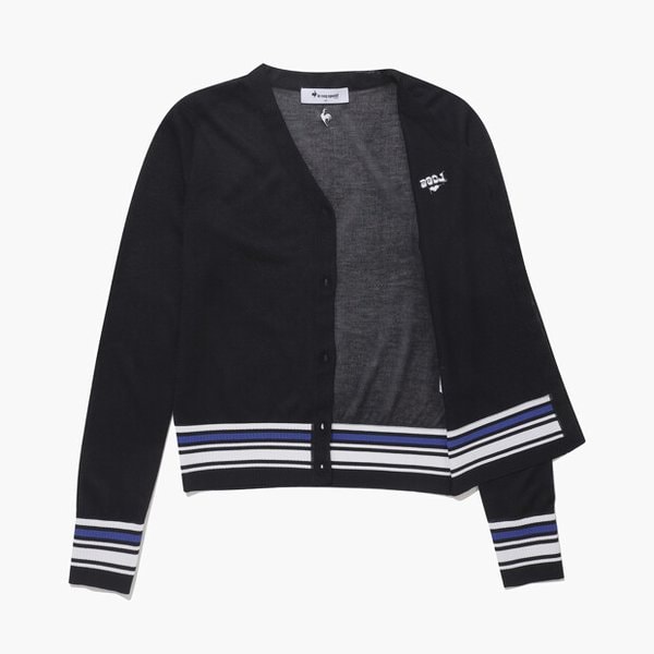 [여주점] 여성 V넥 배색포인트 여름 가디건  GQ222LKC41 BLCK