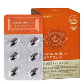 바른 루테인 A+ 500mg x 30캡슐, 1박스