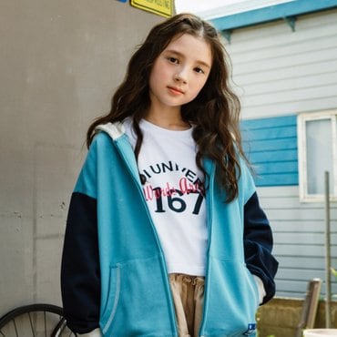 아베끄뚜아 [아뚜아] 컬러 블록 후드 집업