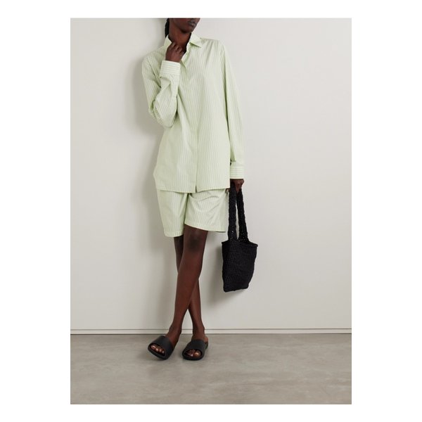 반다 스트라이프 코튼 포플린 셔츠 그린 1647597359618632