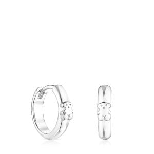 TOUS 실버 토스 베이직 베어 후프 이어링 Silver TOUS Basics bear Hoop earrings 귀걸이 011183610