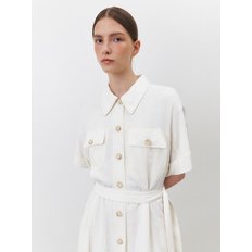 RTR LINEN STITCH SHIRT DRESS_2COLORS