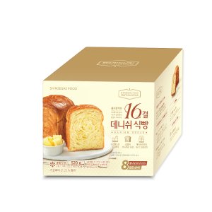 신세계푸드 쉐프컬렉션 16결 데니쉬식빵 520g(130g*4ea)*2팩