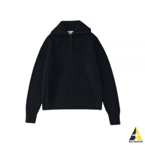 스튜디오 니콜슨 BOW HALF ZIP KNIT BLACK (957) (보우 하프 짚 니트)